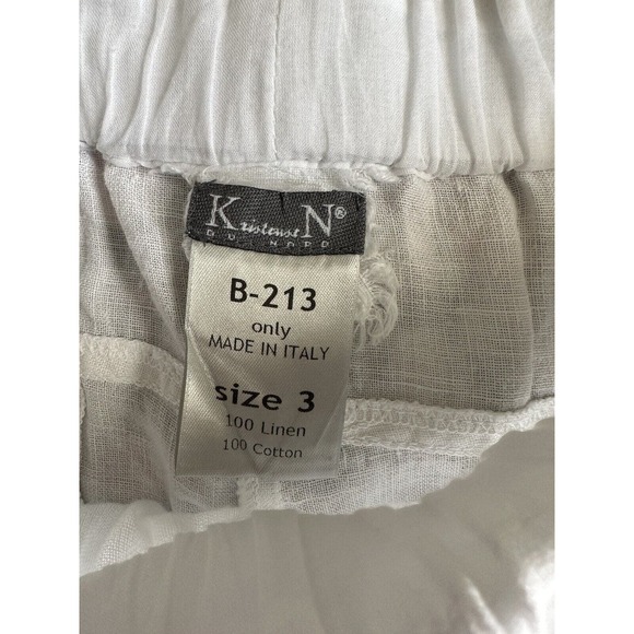 Kristensen Du Nord Women’s White Linen Drawstring Shorts Size 3 READ - Picture 10 of 11